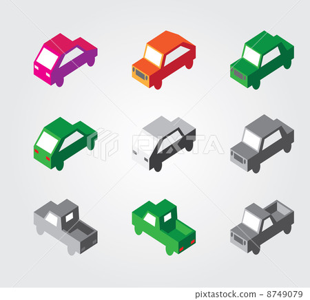 Simple web icon in vector: isometric transport 8749079