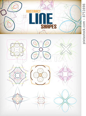 Vintage abstract line shapes set for decorations - Stock Illustration ...