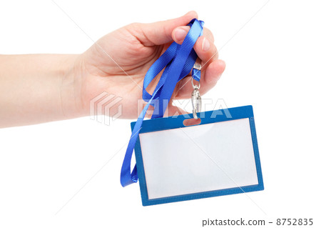 Card blank in a hand isolated on white isolated on white backgro 8752835