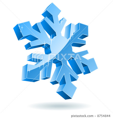 3D vector snowflake isolated on white background. - Stock Illustration ...