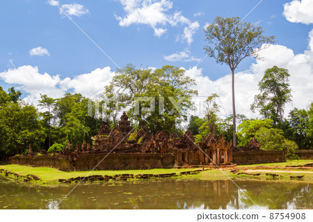 Banteay Srei Temple in sunny day, Siem Reap, Cambodia. 8754908