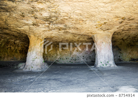 Cala Morell Necropolis Cave interior at Menorca, Spain. Cala Morell Necropolis Cave interior at Menorca, Spain. 8754914