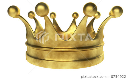 Old golden crown 3D render isolated on white background. 8754922