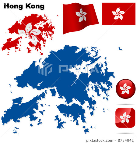 Hong Kong vector set. 8754941
