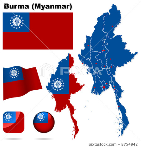 Burma (Myanmar) vector set. 8754942