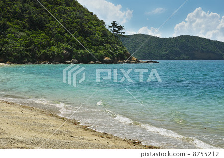 Beach on the beach on the southern island of Ida Beach on the beach on the southern island of Ida 8755212