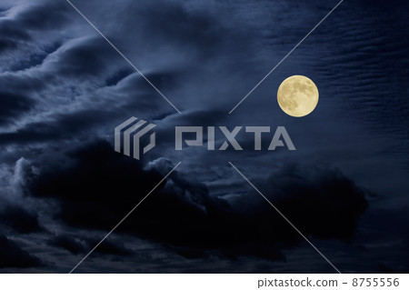 Cloudy sky and moon 8755556