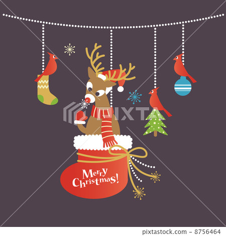 馴鹿 矢量 聖誕季節 8756464