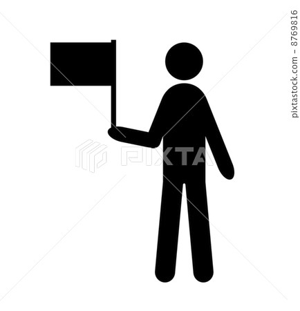 A person raising a flag 8769816