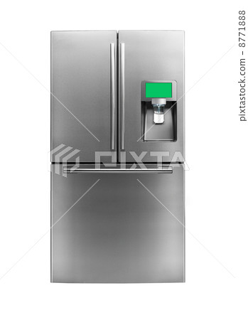 Modern refrigerator isolated on a white background 8771888