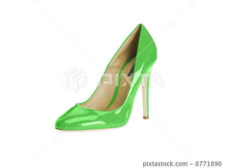 Green women shoe isolated on white background 8771890