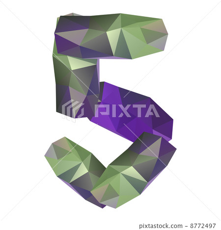 Geometric crystal digit 5 - Stock Illustration [8772497] - PIXTA
