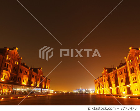 Light-up red brick warehouse Light-up red brick warehouse 8773473