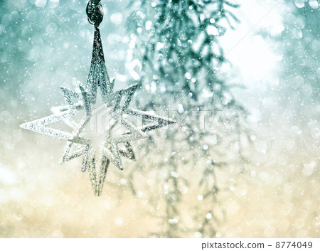 shiny silver star. christmas decoration 8774049