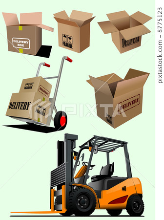 Delivery equipment collection. Vector illustration for designers 8775123