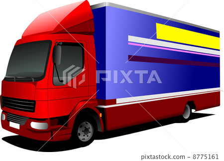 Vector illustration of delivery red-blue  truck 8775161