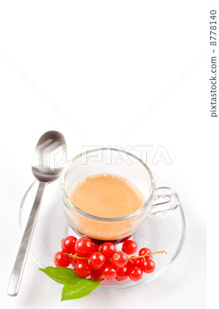 Espresso Coffee with currant on white background 8778140