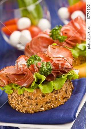 Sandwich with Salami and Salad 8779102