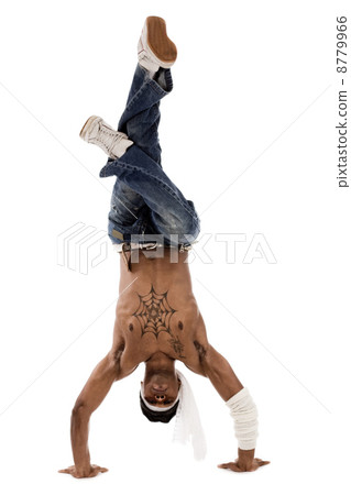 Hip hop dancer freezed his movements 8779966