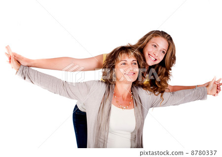 Mature mother with her daughter, indoors 8780337