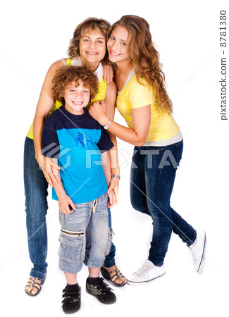 Happy family isolated on white background Happy family isolated on white background 8781380