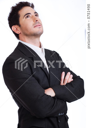 Handsome young man looking up Handsome young man looking up 8781498