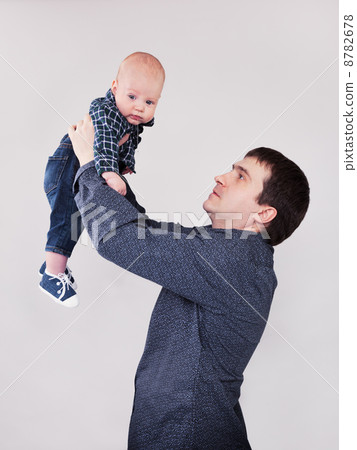 Portrait of father with his baby boy 7 Portrait of father with his baby boy 7 8782678