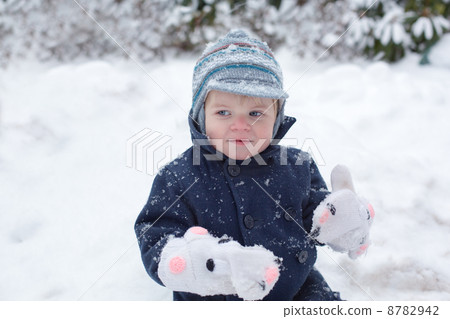 Portrait of little boy on beautiful winter day 8782942