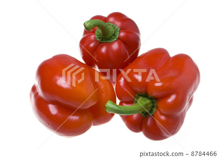 red juicy peppers on white background 8784466
