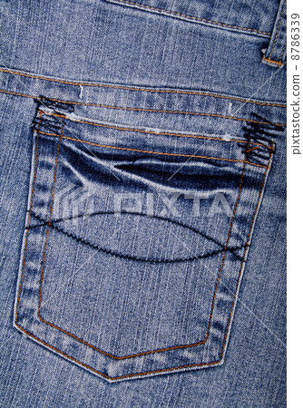 Blue jeans fabric with pocket 8786339