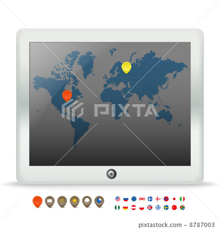 Modern touch gadget with world map 8787003