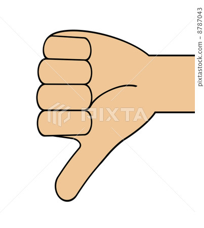 The thumb facing downwards 8787043