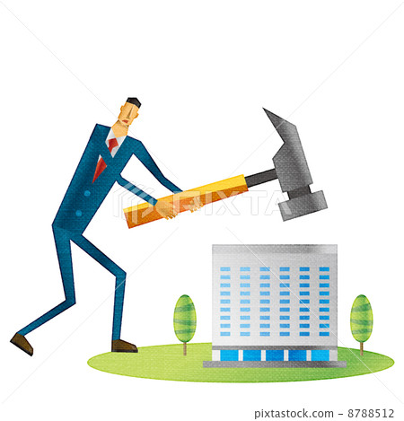 Businessman who breaks the building Businessman who breaks the building 8788512