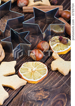 Christmas cookies and different ingredients 8789784