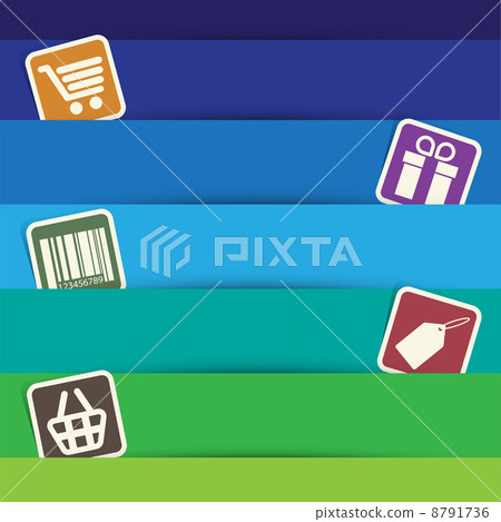 Shopping sticker icons set. Shopping sticker icons set. 8791736