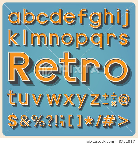 Retro type font, vintage typography . 8791817