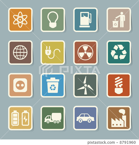 Eco energy icons set. 8791960