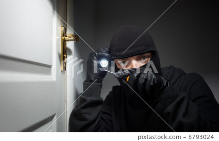 Thief Burglar opening  door 8793024
