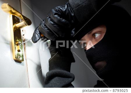 Thief Burglar opening door Thief Burglar opening door 8793025