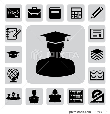 Education icons set. Illustration 8793116
