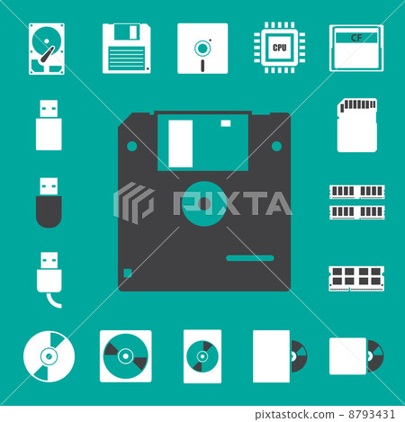 Computer and storage icons set. Computer and storage icons set. 8793431