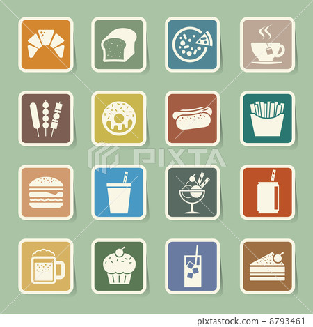 Fast Food sticker icon set 8793461