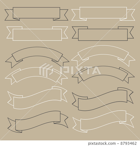 Old ribbon banner ,black and white. Old ribbon banner ,black and white. 8793462