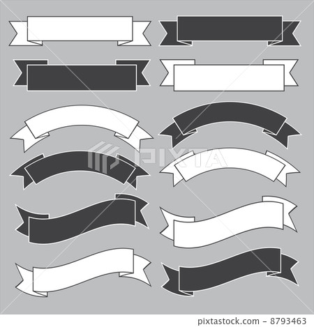 Old ribbon banner ,black and white. Old ribbon banner ,black and white. 8793463