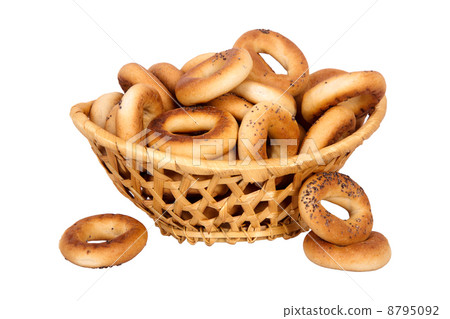 basket with dry bread-ring basket with dry bread-ring 8795092