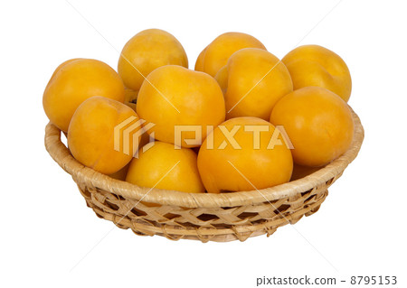 basket with apricots basket with apricots 8795153