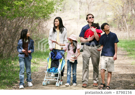 Family walking along country path Family walking along country path 8798156