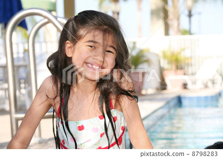 Little girl at the pool 8798283