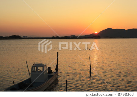 Lake Biwa sunset view 8798363