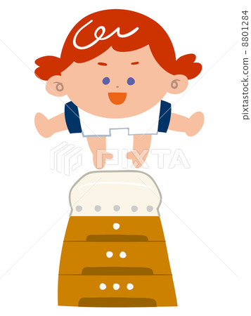 Girl flying jumping box Girl flying jumping box 8801284